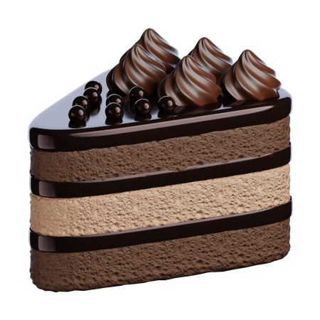 Bolo de chocolate mocha fatiado  3D Icon