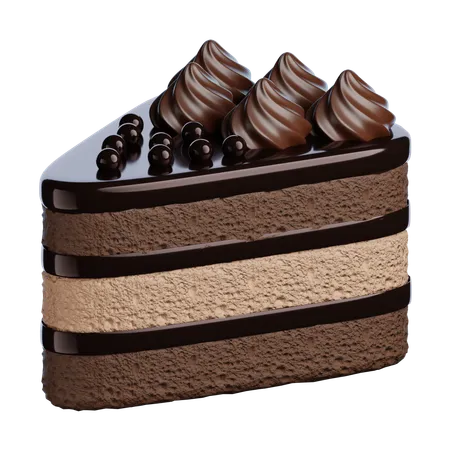 Bolo de chocolate mocha fatiado  3D Icon