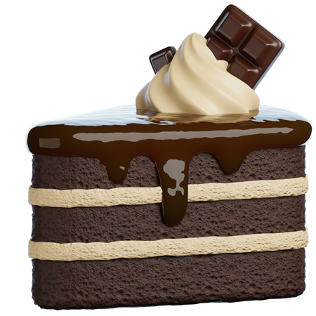 Bolo de chocolate fatiado  3D Icon