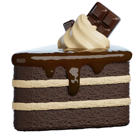 Bolo de chocolate fatiado  3D Icon