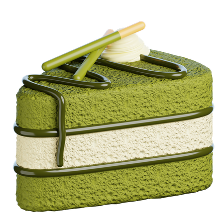 Bolo de fatia de matcha  3D Icon