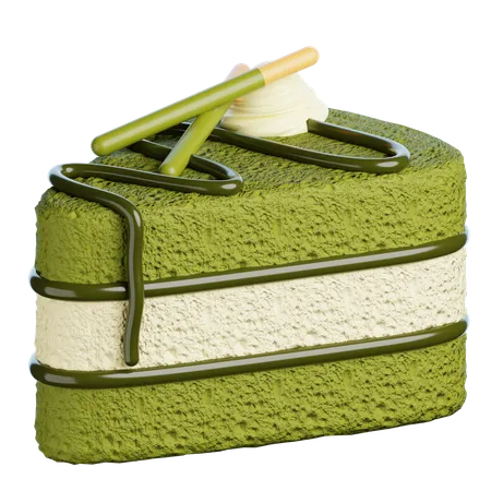 Bolo de fatia de matcha  3D Icon