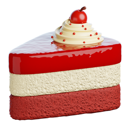 Bolo Red Velvet Fatiado  3D Icon