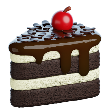 Bolo de fatia floresta negra  3D Icon