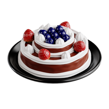 Bolo de frutas  3D Icon