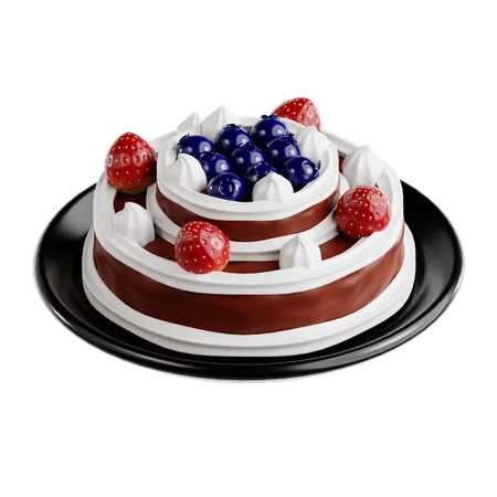 Bolo de frutas  3D Icon