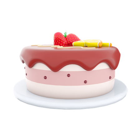Bolo de frutas  3D Icon