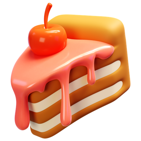 Bolo de morango  3D Icon