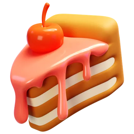 Bolo de morango  3D Icon