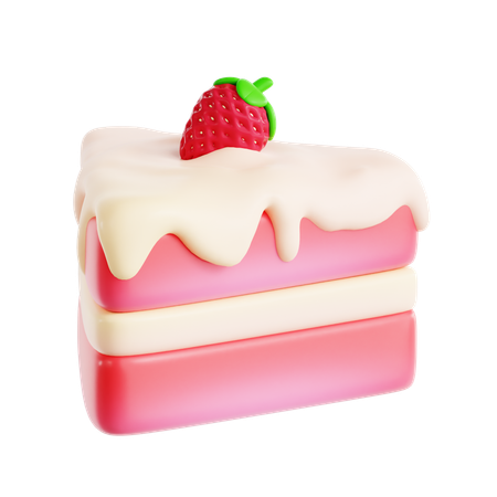 Bolo de morango  3D Icon