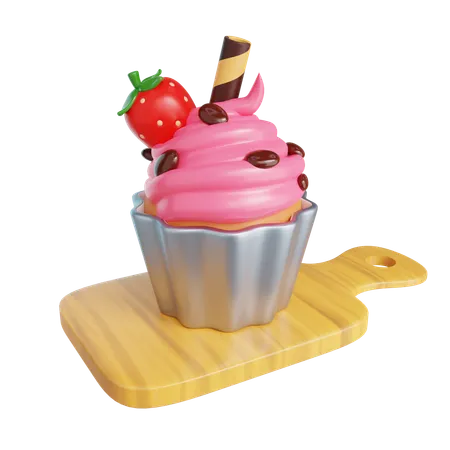 Bolo de morango  3D Icon