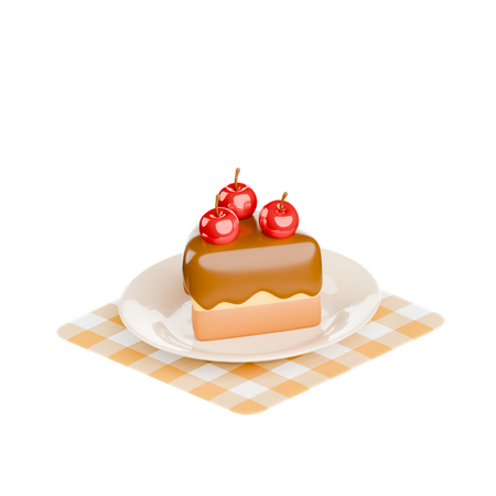 Bolo de morango  3D Icon