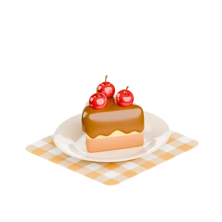 Bolo de morango  3D Icon