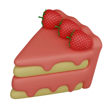 Bolo de morango  3D Icon