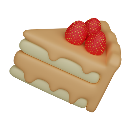 Bolo de morango  3D Icon