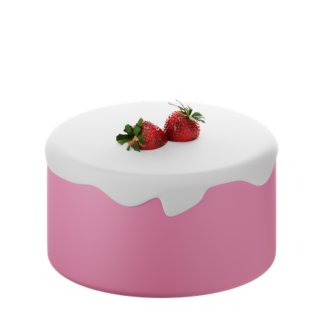 Bolo de morango  3D Icon