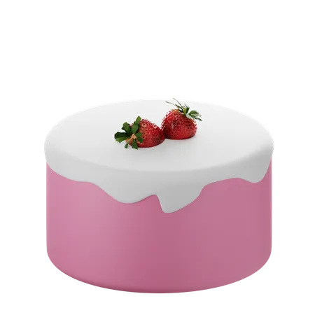 Bolo de morango  3D Icon