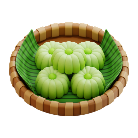 Bolo Putu Ayu Pandan  3D Icon