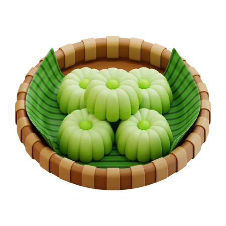 Bolo Putu Ayu Pandan  3D Icon