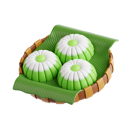 Bolo Putu Ayu Pandan  3D Icon