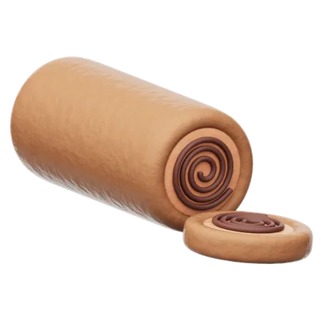 Bolo de rolo de chocolate  3D Icon