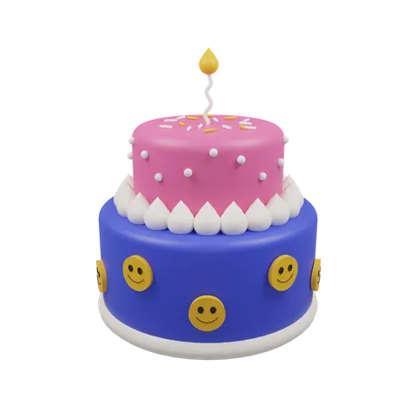 Bolo de vela  3D Icon