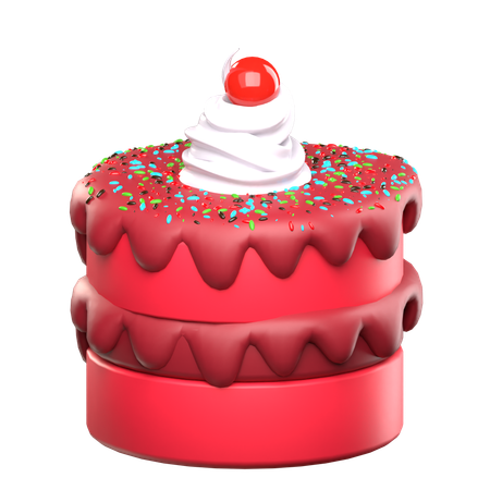 Bolo de veludo vermelho  3D Icon