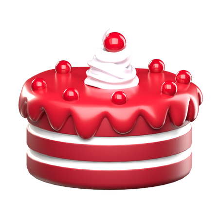 Bolo de veludo vermelho  3D Icon