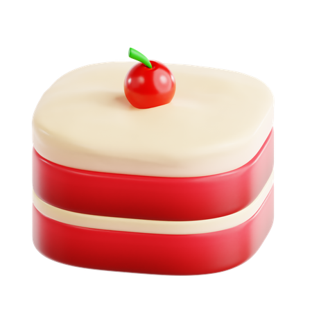 Bolo de veludo vermelho  3D Icon