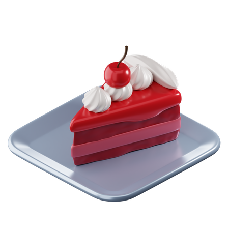 Bolo de veludo vermelho  3D Icon