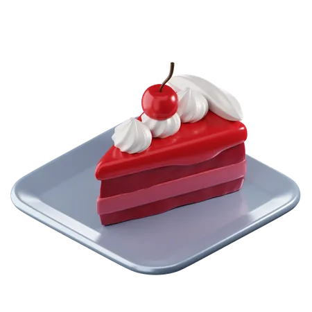 Bolo de veludo vermelho  3D Icon