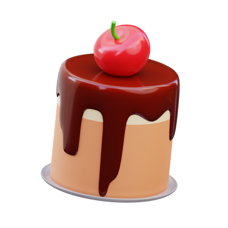 Bolo Derretido De Chocolate  3D Icon