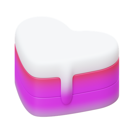 Bolo em forma de coração  3D Icon