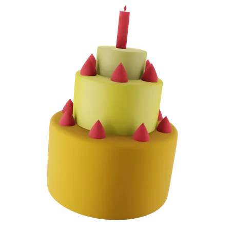 Bolo de festa  3D Icon