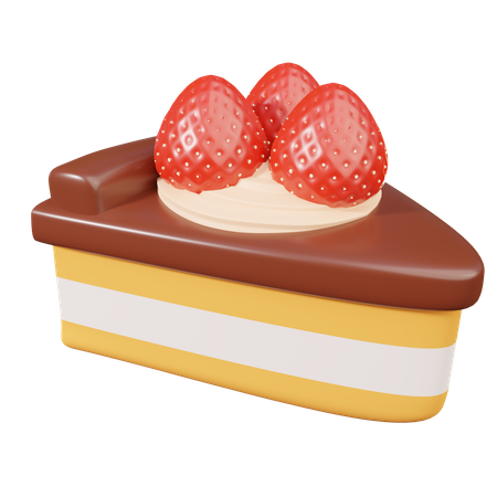 Bolo de morango  3D Icon