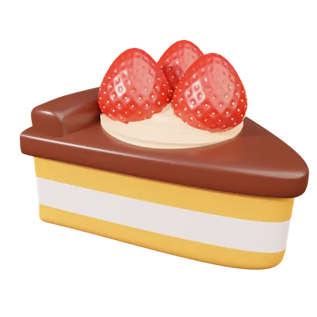 Bolo de morango  3D Icon