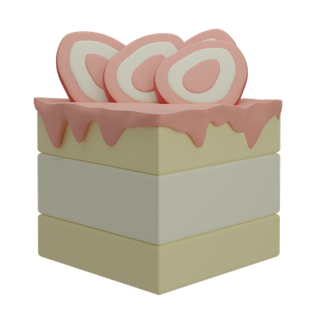 Bolo de morango  3D Icon