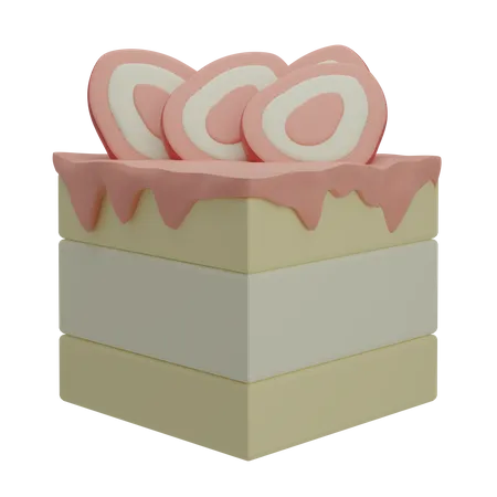 Bolo de morango  3D Icon