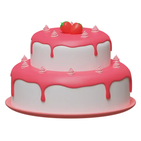 Bolo de torta de morango  3D Icon