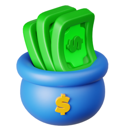 Bolsa de ahorro de dinero  3D Icon