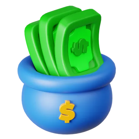 Bolsa de ahorro de dinero  3D Icon