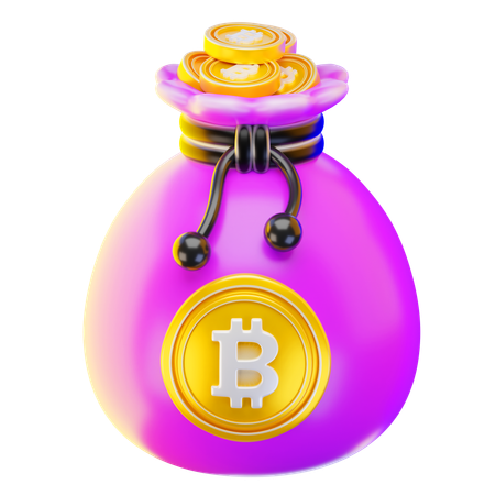 Saco de bitcoin  3D Icon