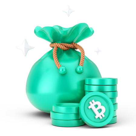 Saco de bitcoin  3D Icon