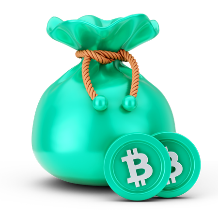 Saco de bitcoin  3D Icon