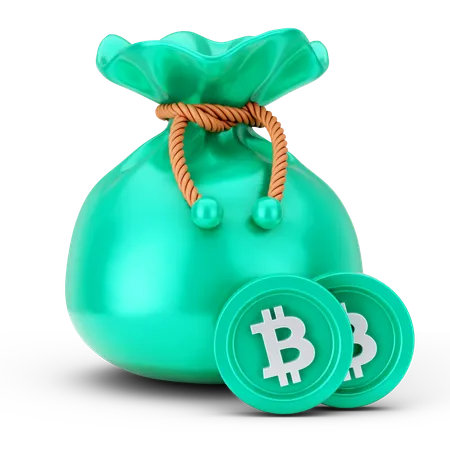 Saco de bitcoin  3D Icon