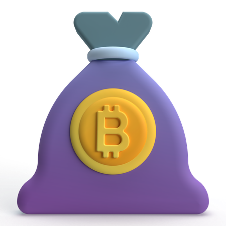 Saco de bitcoin  3D Icon