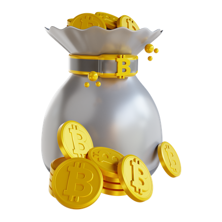 Bolsa de bitcoins  3D Illustration