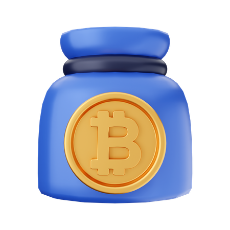 Saco de bitcoin  3D Icon