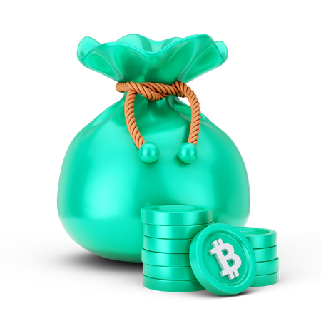 Bolsa de bitcoins  3D Icon