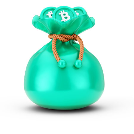 Bolsa de bitcoins  3D Icon